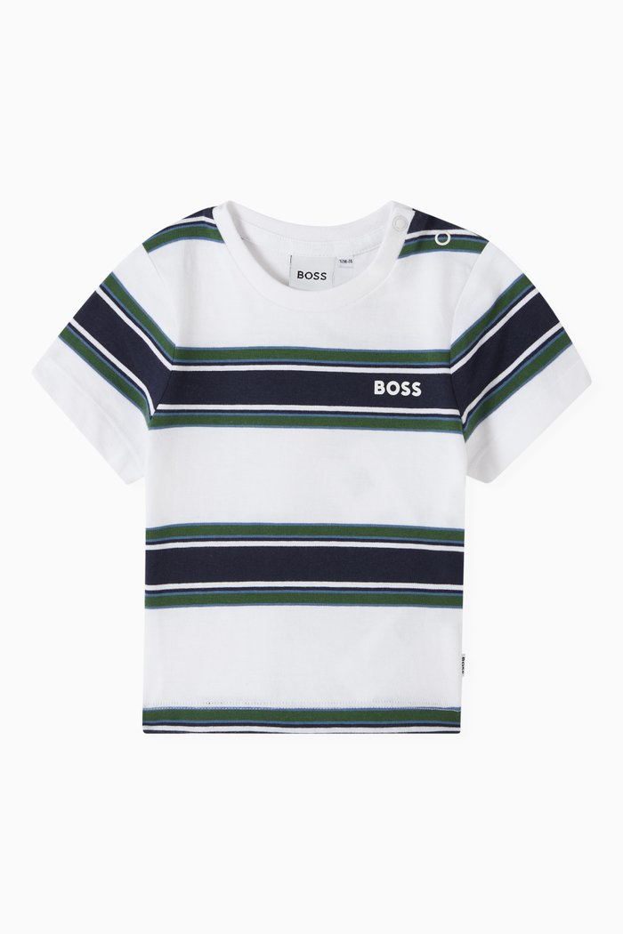 

Logo Striped T-shirt in Cotton-jersey, White