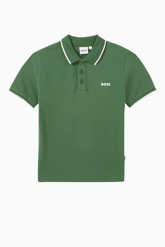 

Logo Polo Shirt in Cotton Piqué, Neutral