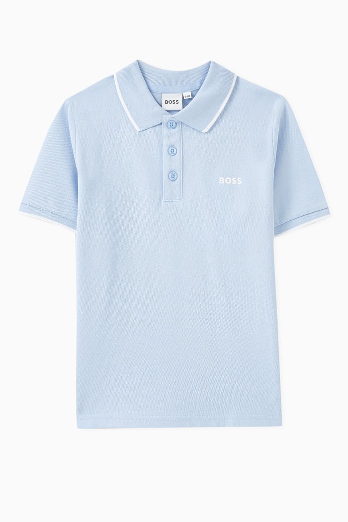 

Logo Polo Shirt in Cotton Piqué, Blue
