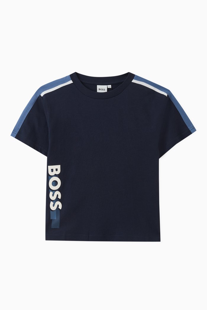 

Stripe Logo-print T-shirt in Cotton, Blue