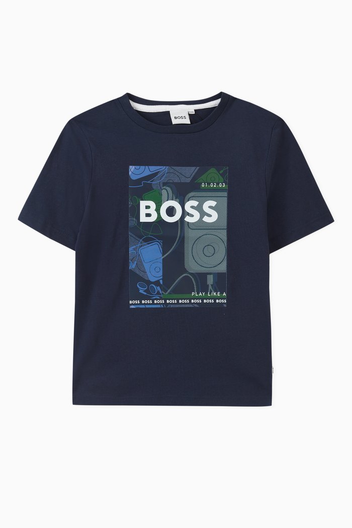 

Graphic-print T-shirt in Cotton, Blue