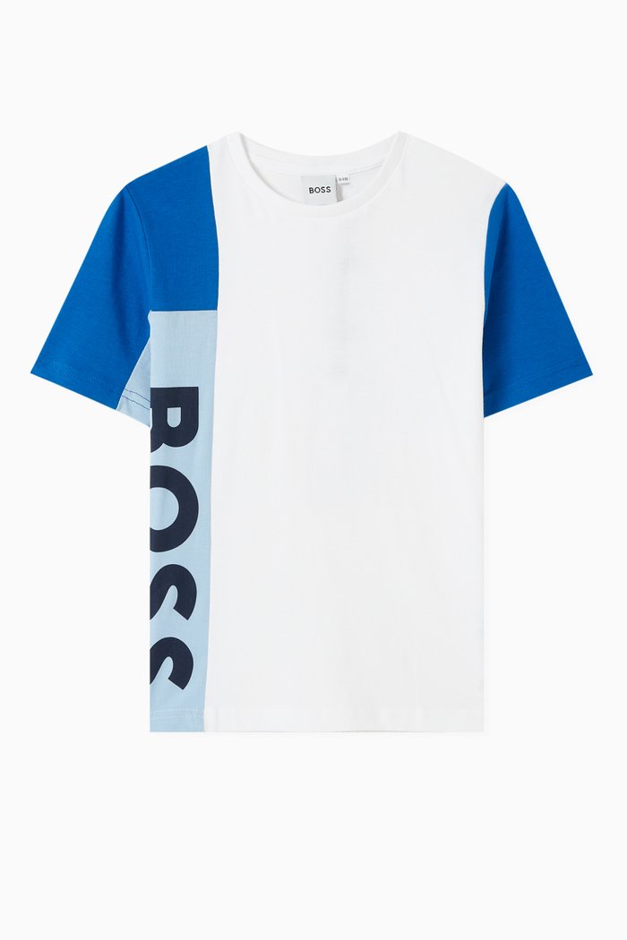 

Colour-block Logo T-shirt in Cotton, White