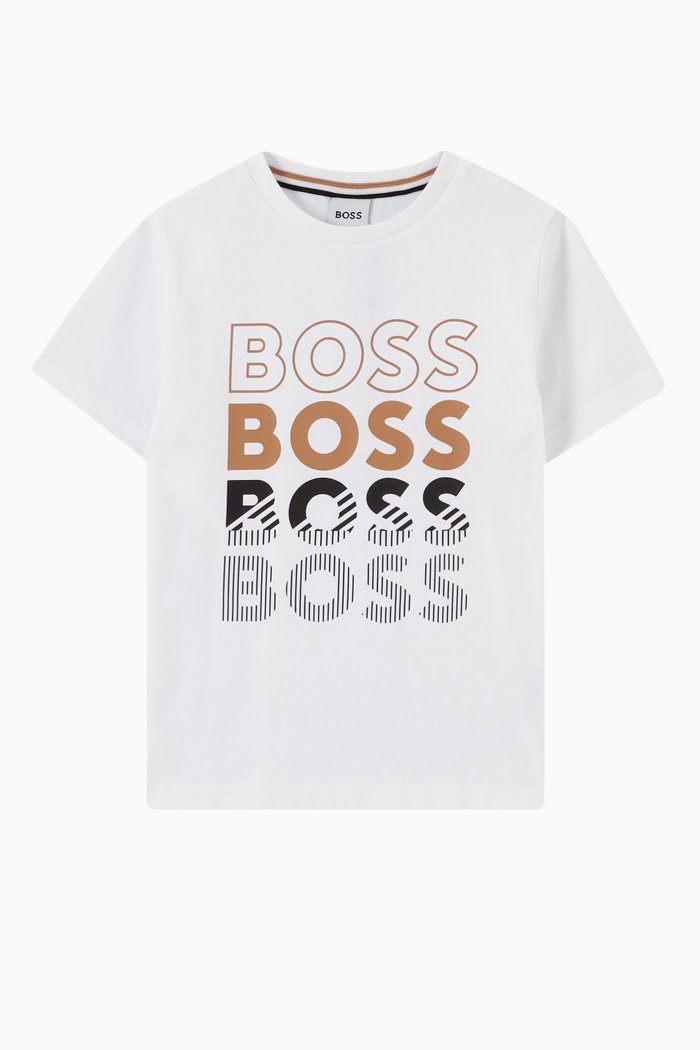 Graphic Logo Print T-shirt in Cotton Jersey, White