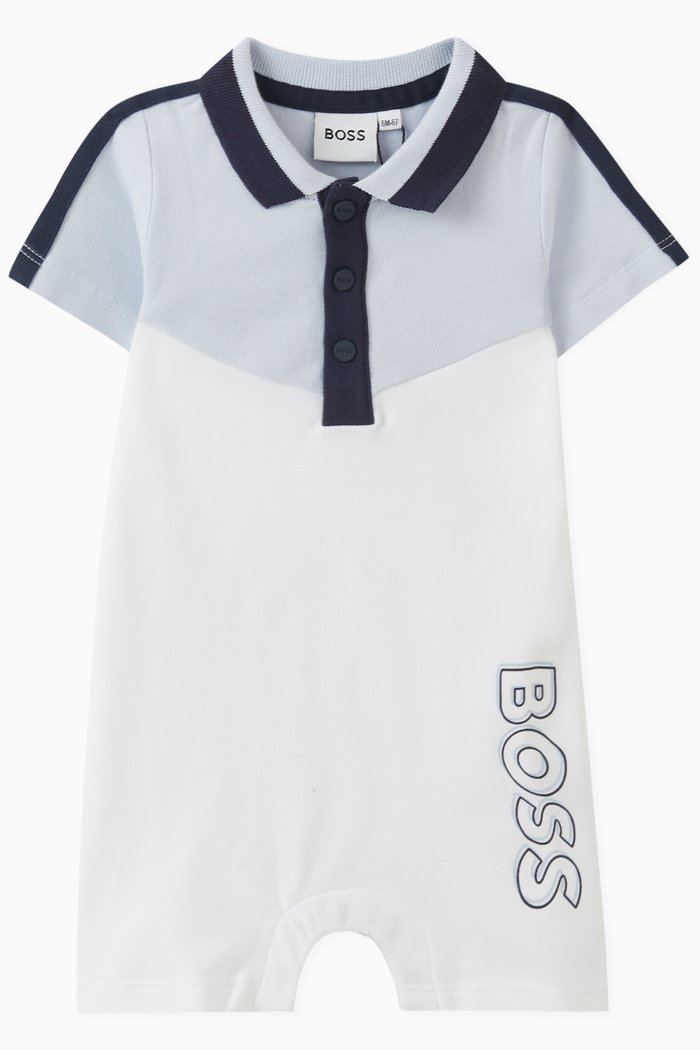 

Vertical Logo-print Romper in Cotton, White