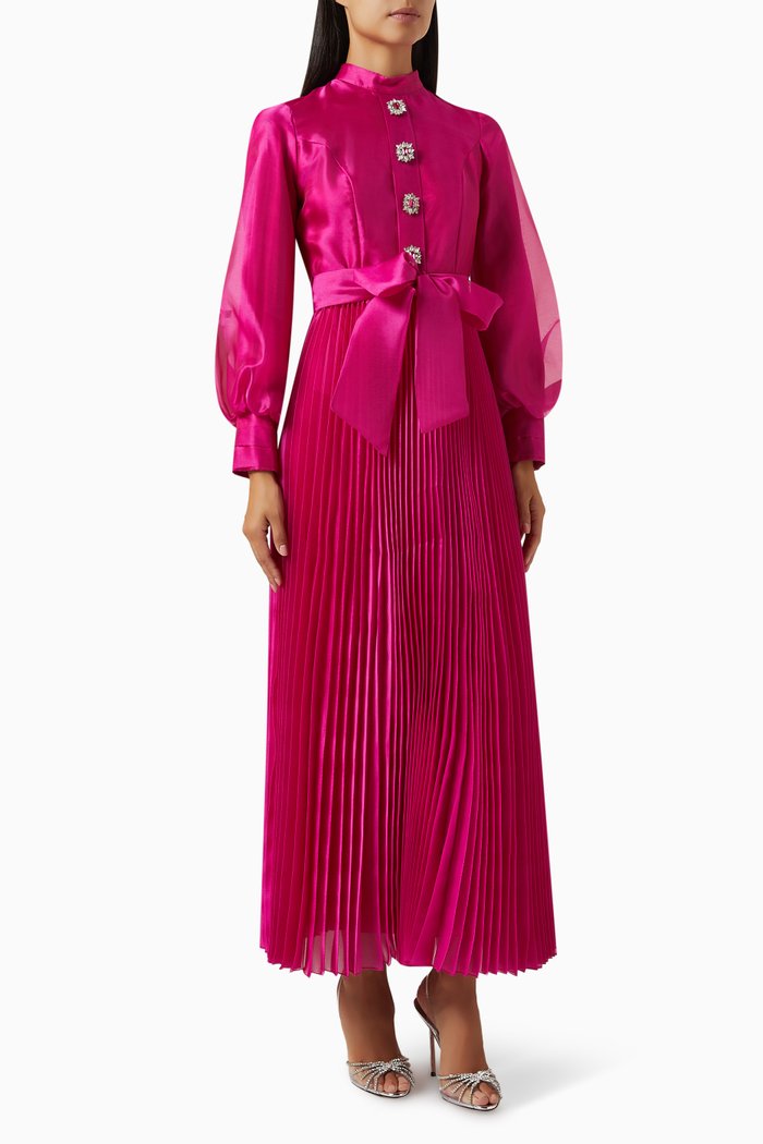

Latina Pleated Maxi Dress, Pink