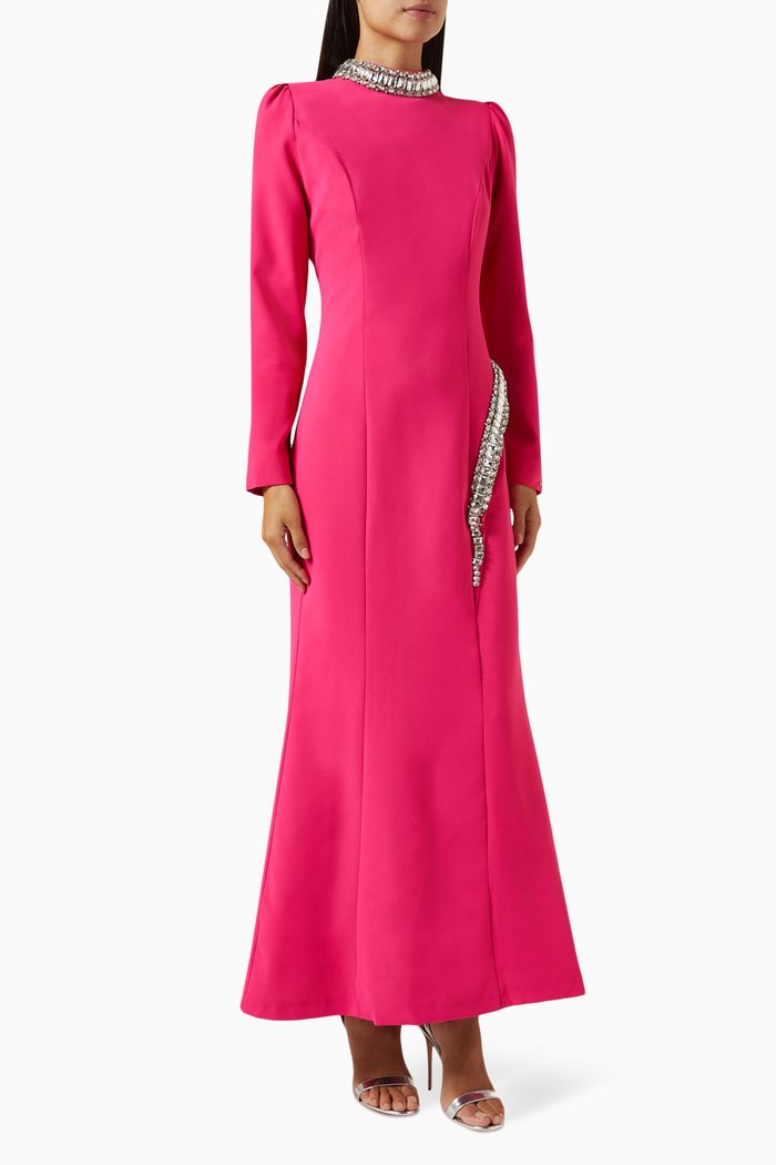 

Adel Crystal-trim Maxi Dress, Pink