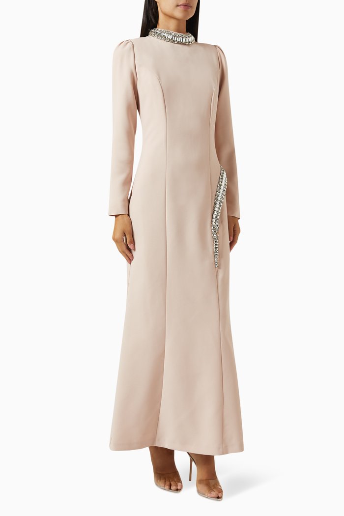 

Adel Crystal-trim Maxi Dress, Pink