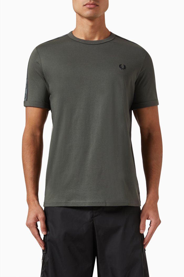 

Ringer T-shirt in Cotton-jersey, Green