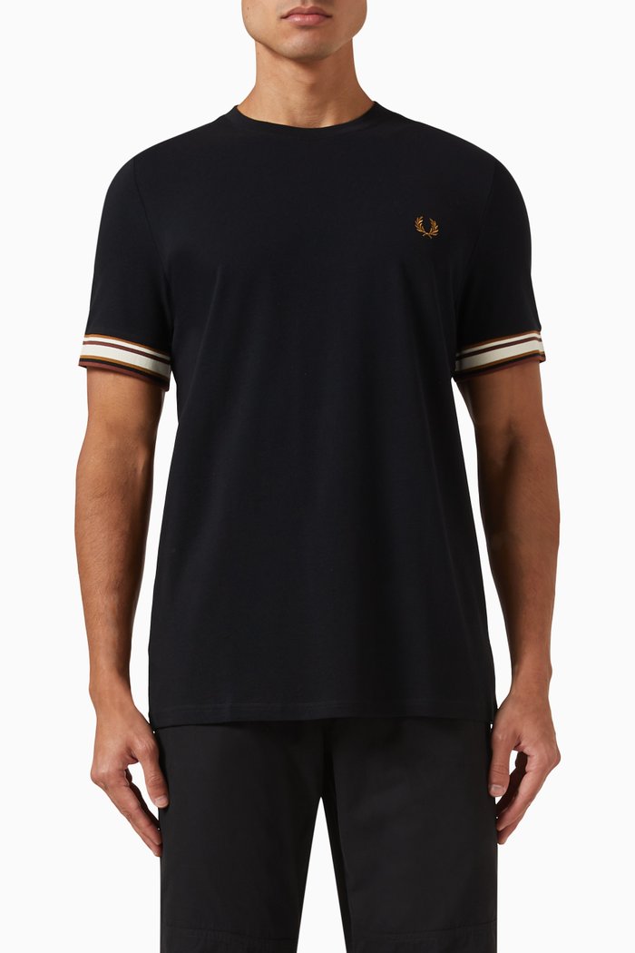 

Bold Tipped T-shirt in Cotton-piqué, Black