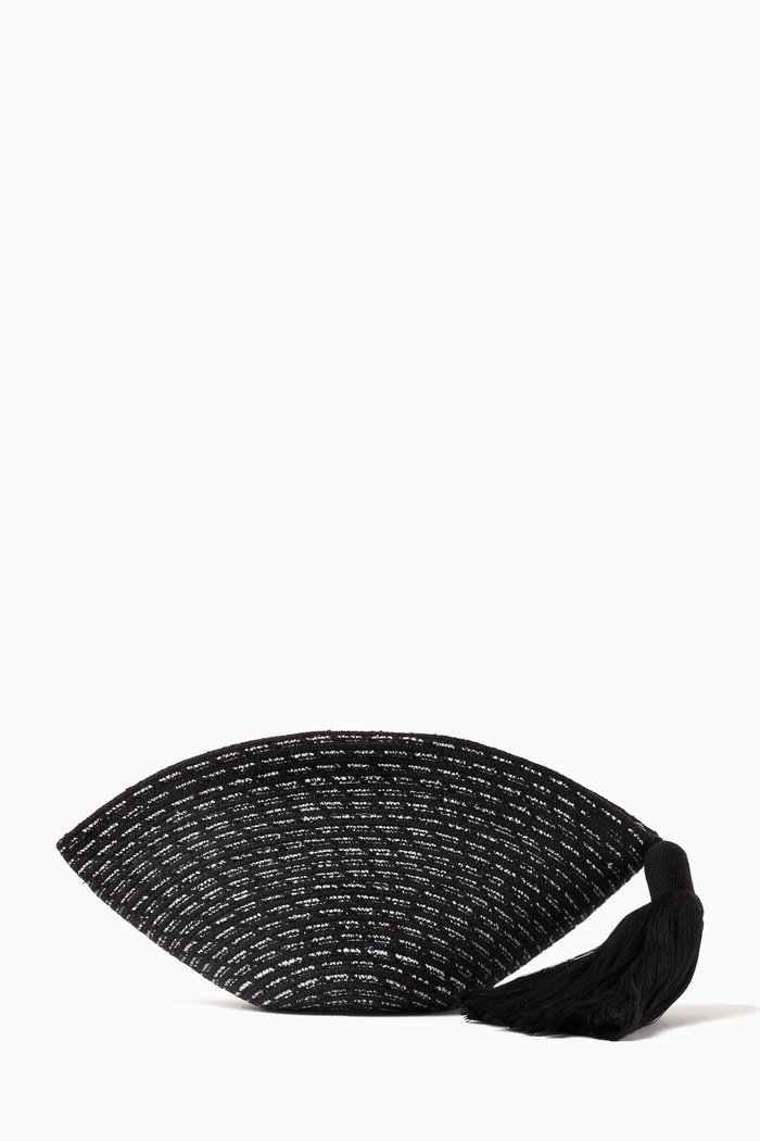 

Mini Carissa Clutch in Cotton Yarn, Black