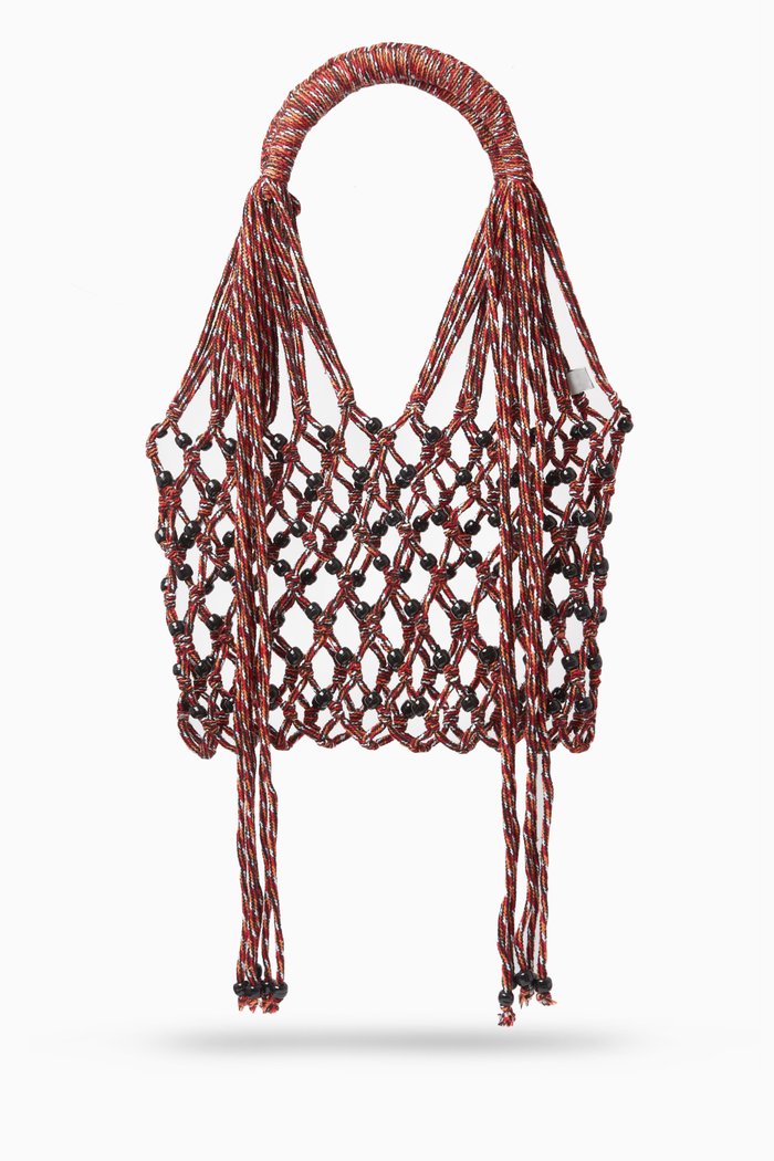 

Mini Malala Beaded Bag in Cotton Yarn, Multicolour