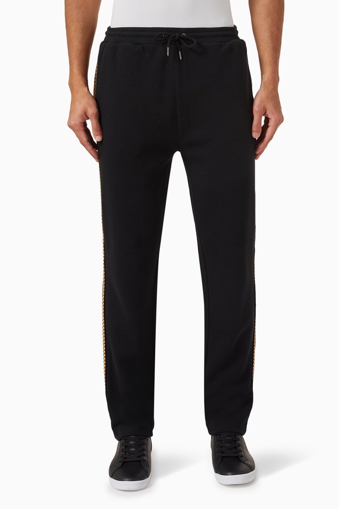 

Chequerboard Tape Sweatpants in Cotton-twill, Black