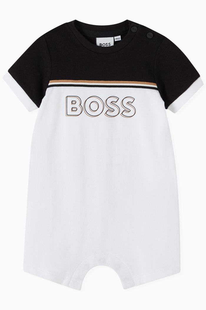 

Logo Romper in Cotton-pique, White