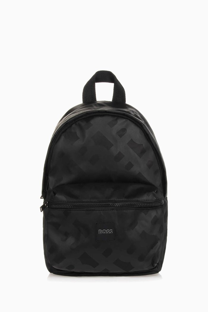 

Monogram-print Backpack, Black