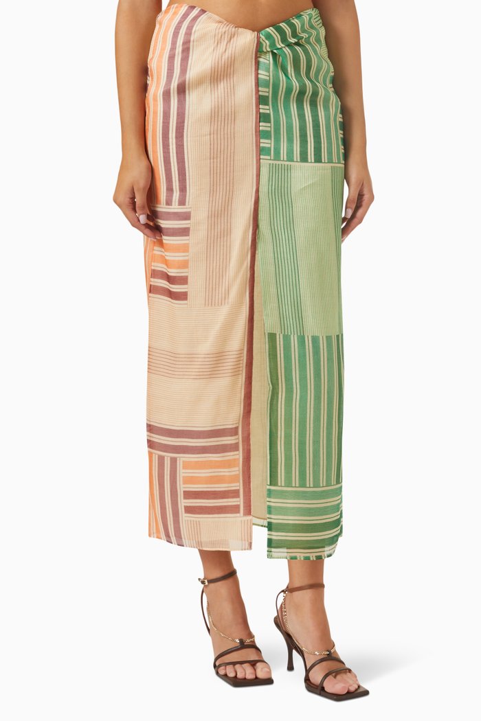 

Marisol Twist Skirt in Silk Wool Blend, Multicolour
