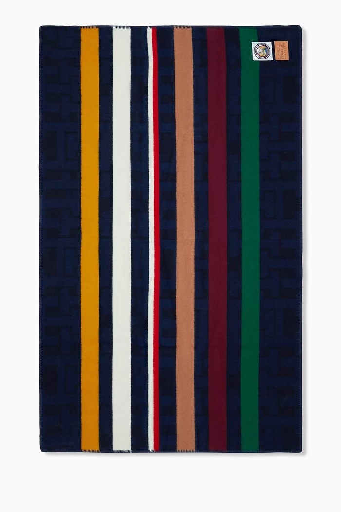 

x Pendleton New York Stripe Blanket in Wool Blend, Blue