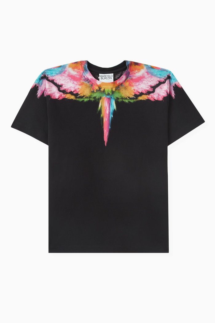 Colourdust Wings T-shirt in Cotton-jersey, Black