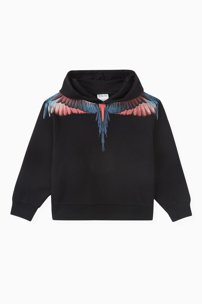 

Icon Wings Hoodie in Cotton, Black