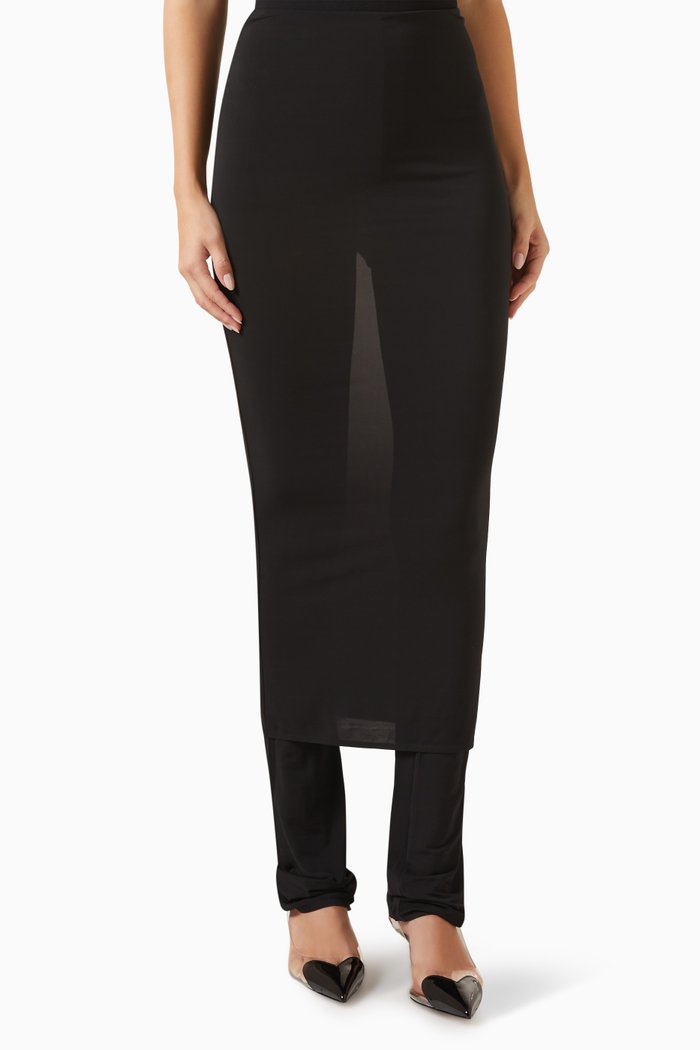 

Fluid Skirt Pants in Soft Jersey, Black