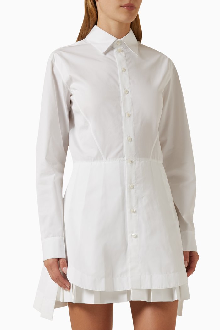 

Shirt Mini Dress in Cotton-poplin, White