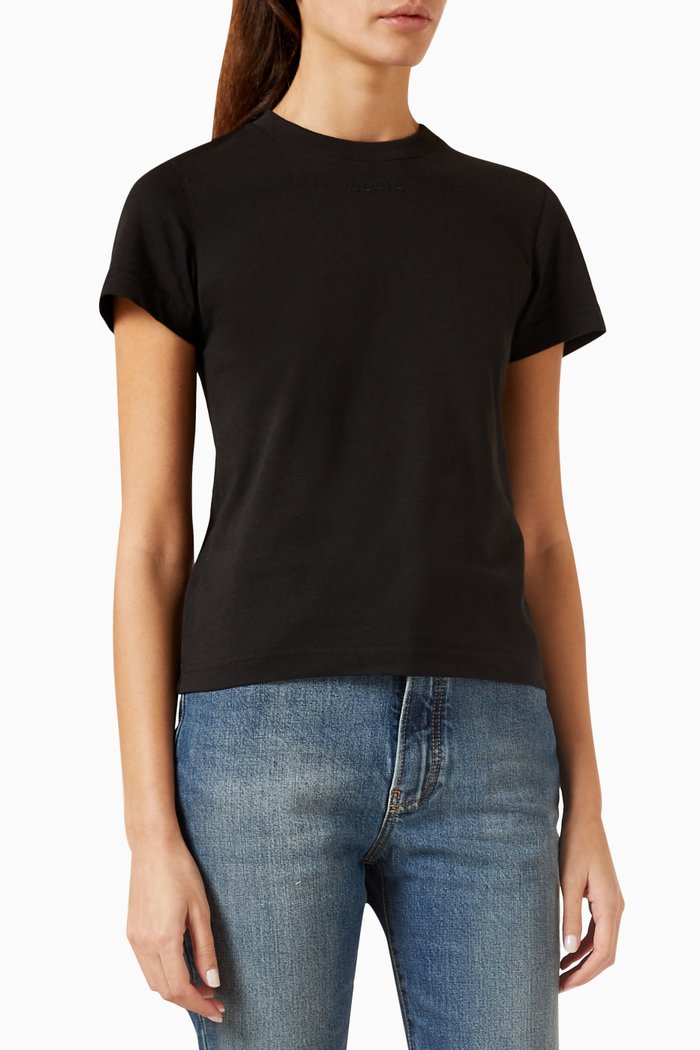 

Fitted T-shirt in Cotton Jersey, Black