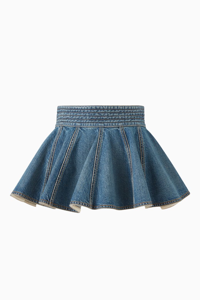 

Belt Skirt in Denim, Blue