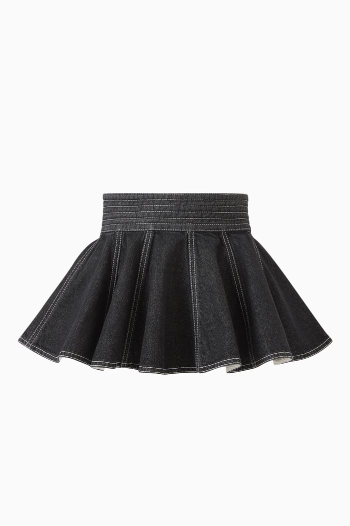

Belt Skirt in Denim, Black