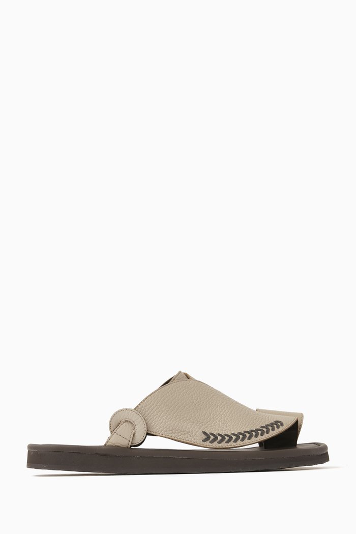 

Piatto Vela Infeletta Contrast Sandals in Deercalf, Neutral