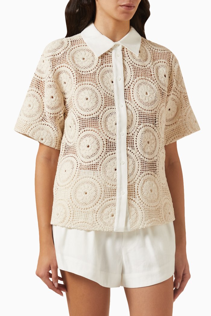 

Atacama Crochet Shirt in Cotton, Neutral