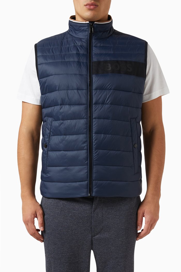 

Logo Vest in Padded Nylon, Blue