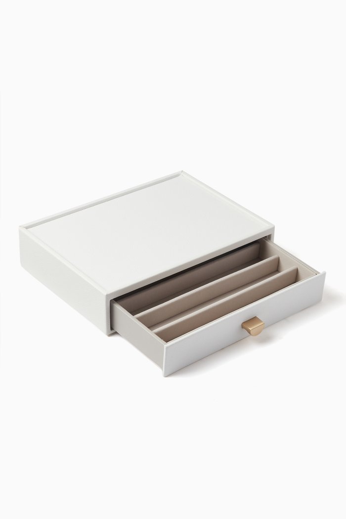 

Classic Necklace Drawer Layer Jewellery Box, White