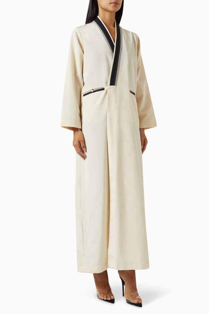 

Suit Abaya in Cotton-blend, Neutral