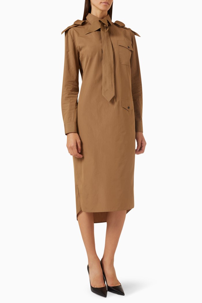 

Shirtdress in Poplin, Brown