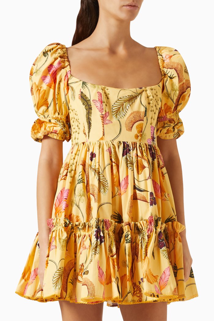 

Alaria Floral-print Mini Dress in Cotton-poplin, Multicolour