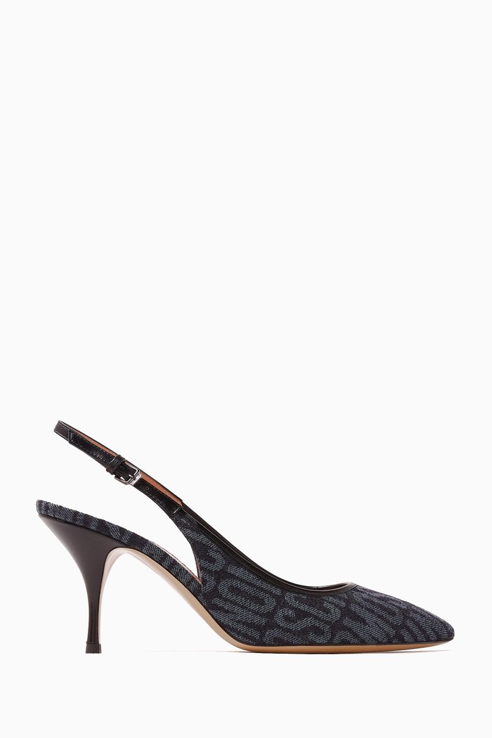 

Logo Slingback Pumps in Jacquard, Black