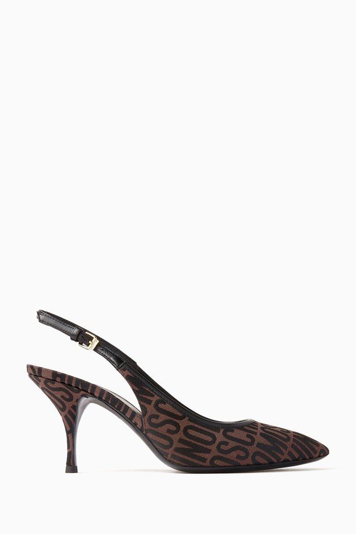 

Logo Slingback Pumps in Jacquard, Brown