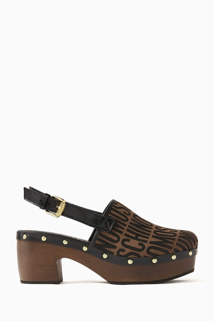 

Logo Sabot Shoes in Jacquard, Brown