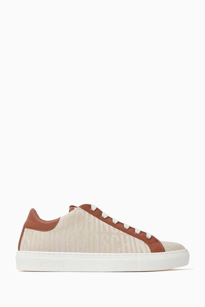 

Low-top Sneakers in Logo Jacquard, Pink