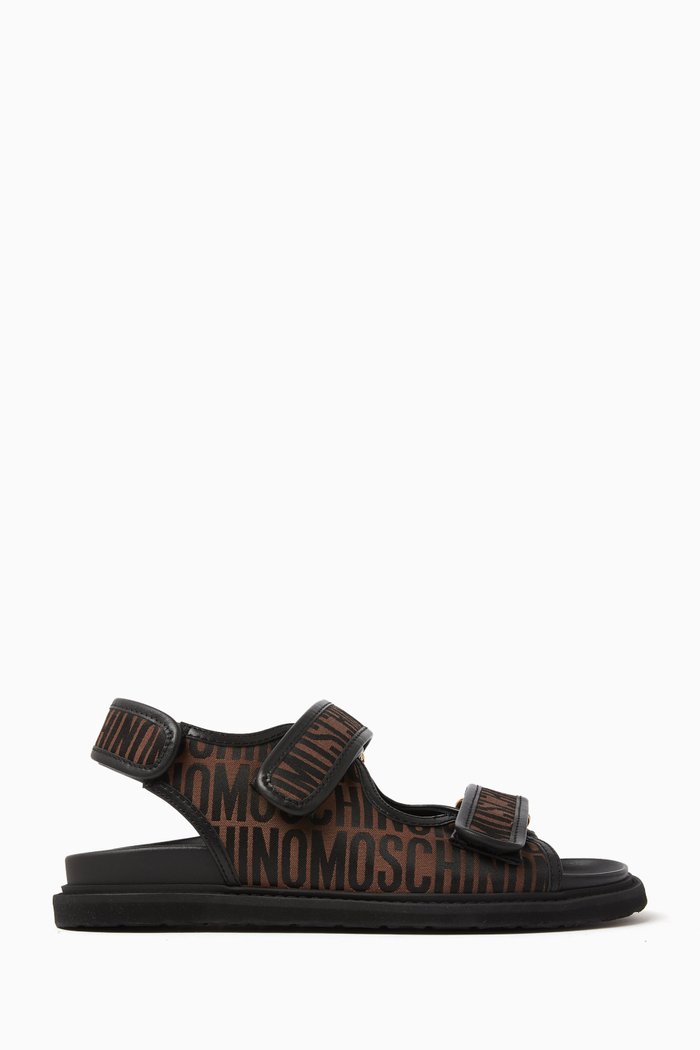 

Logo Sandals in Jacquard, Brown