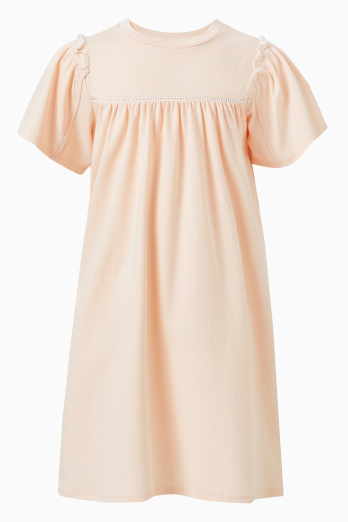 Ruffles Dress in Cotton, Pink