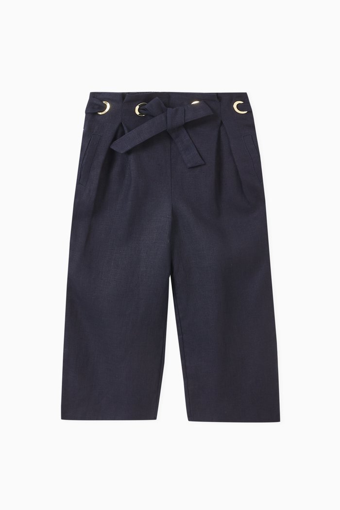 

Pleated Trousers in Linen, Blue