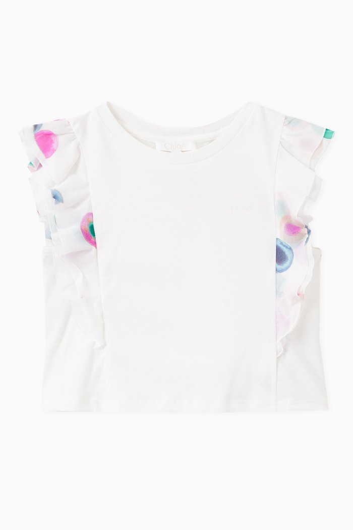 

Ruffled Blouse in Cotton, Neutral