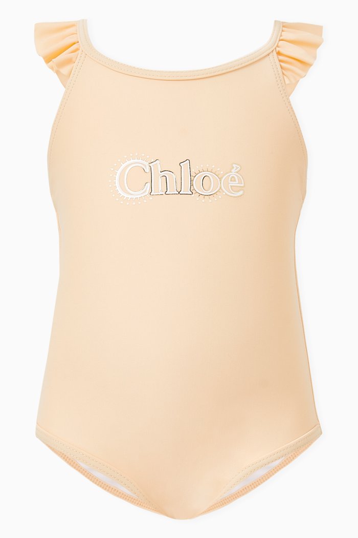 

Logo One-piece Swimsuit in Lycra, Pink