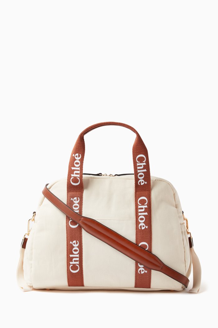 

Logo Changing Bag in Cotton Canvas, Neutral