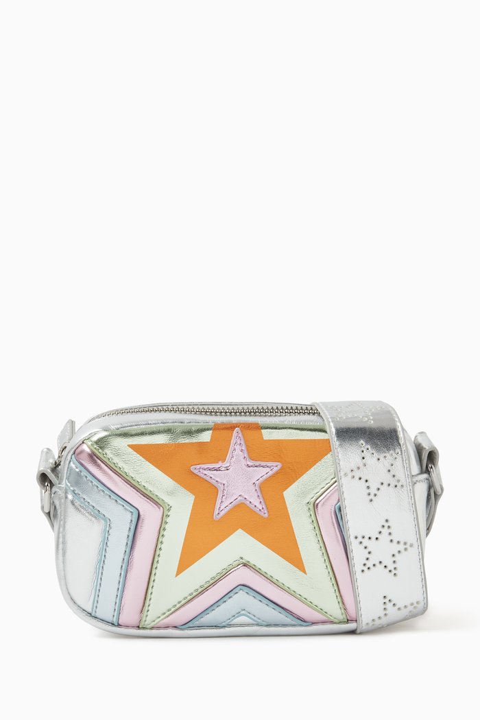 

Silver Star Bucket Bag in Faux Leather