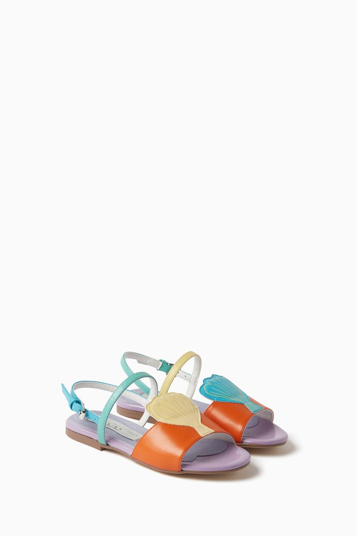 

Shell Sandals in Leather, Multicolour