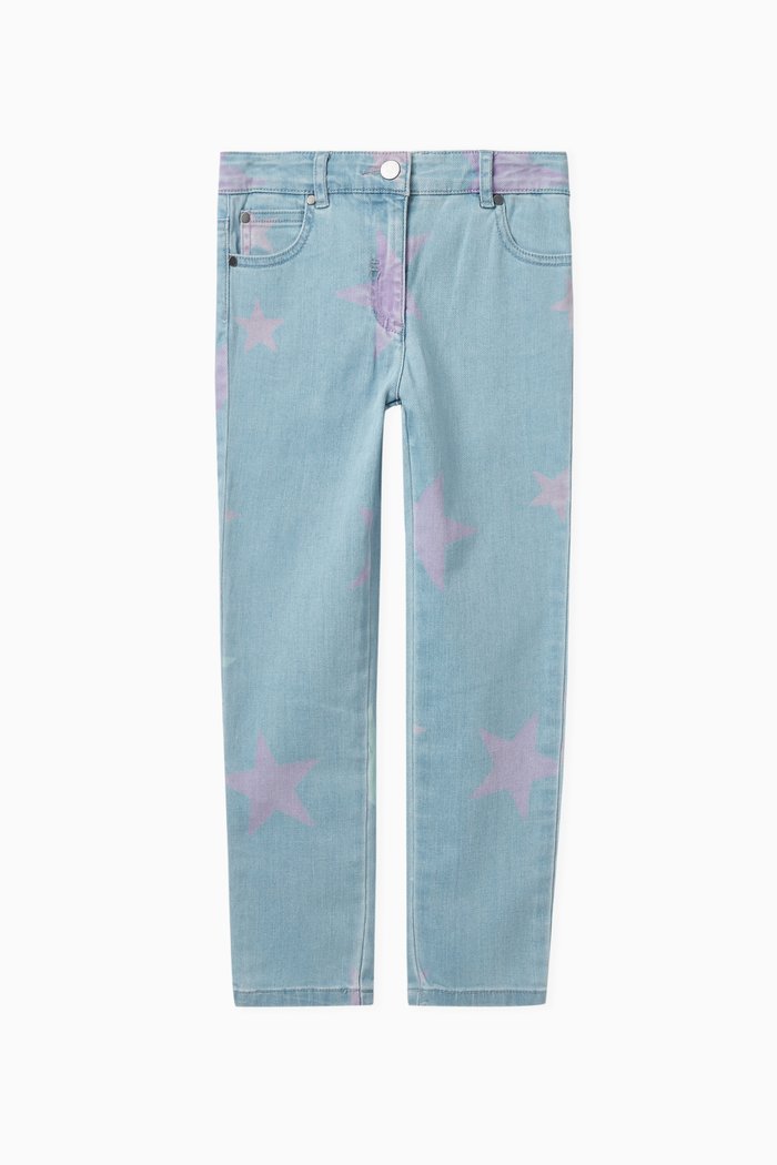 

Star-print Jeans in Organic Cotton Denim, Blue