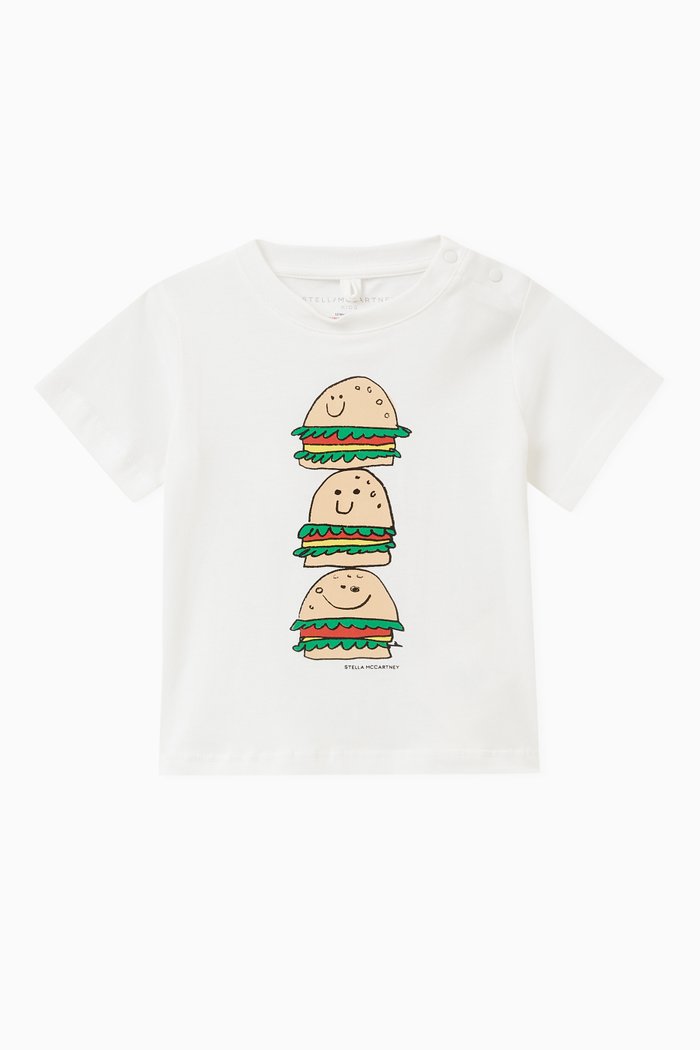 

Hamburger-print T-shirt, White