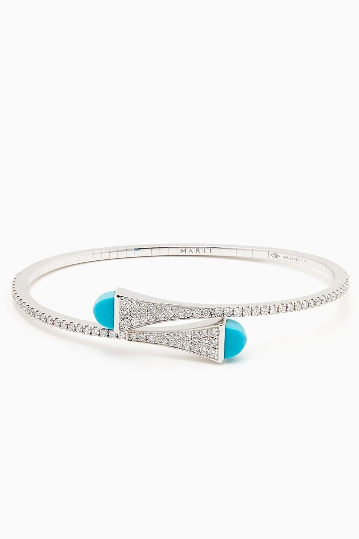 

Cleo Diamond Midi Slip-on Bracelet in 18kt White Gold, Silver