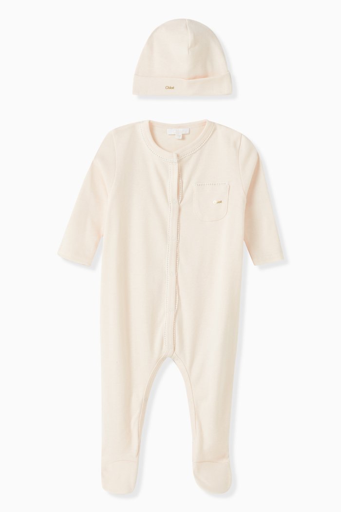 Sleepsuit Set in Organic Cotton, Pink
